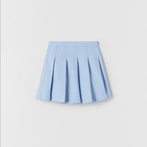 Blue pinstripe skirt